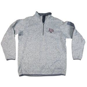 Antigua Texas A&M Aggies Mens Heather Gray Half-Zip Pullover Fleece Jacket XL